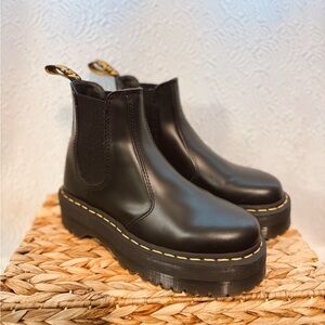 Black Leather Dr Marten Platform Boots